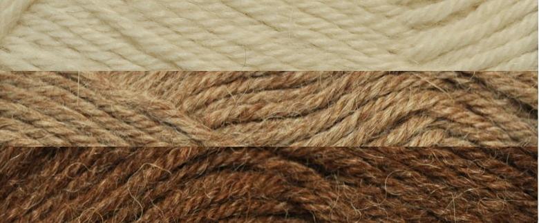 Hvit, beige, brun
